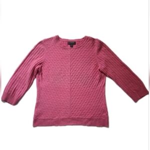 Classiques Entier Petite MP Pink Cable Knit Sweater 100% Wool Women